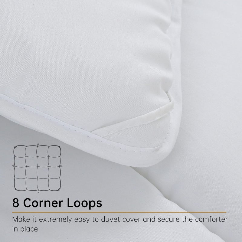 ABOUTABED Comforter King Size Duvet Insert White  All Season Down Alternative Comforter  Ultra Soft Quilted Bedding Comforter with 8 Corner Tabs  Machine Washable - Image 3